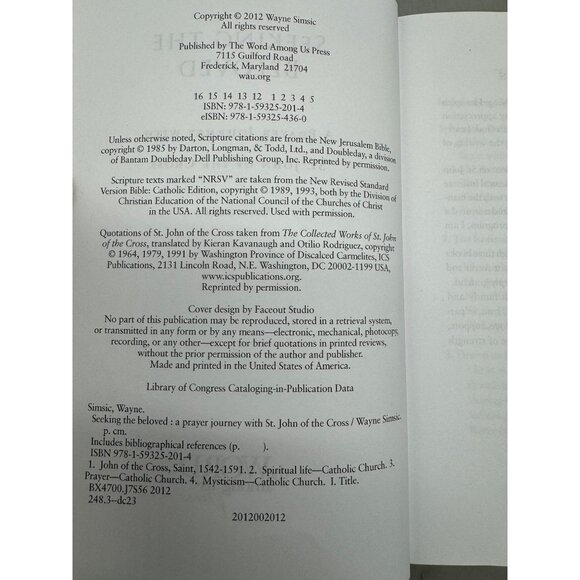 Seeking the Beloved book paperback 2012 english Word Among Us 143pgs Simsic READ - Picture 5 of 6